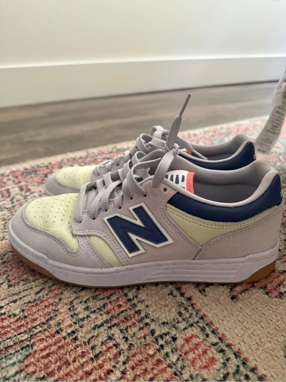 New Balance Gray & Pale Yellow Sneaker